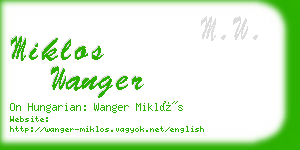 miklos wanger business card